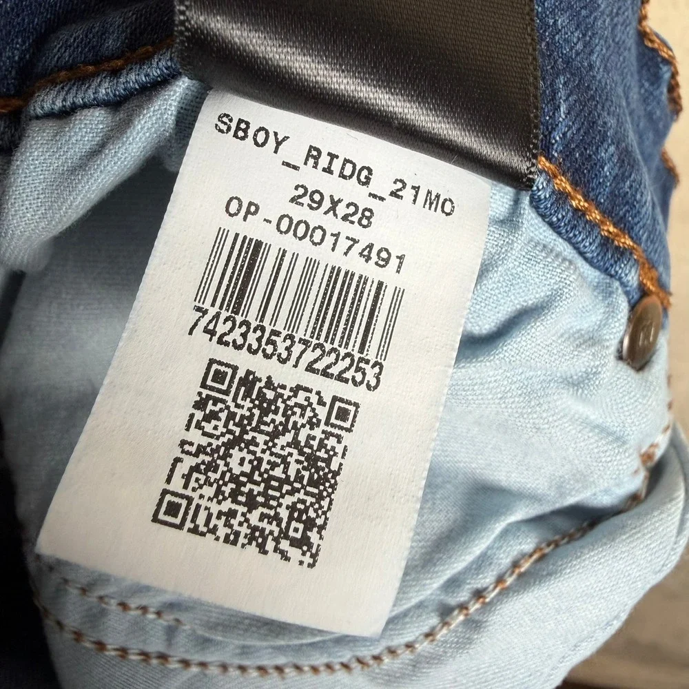 Mott & Bow Mid Rise Slim Boyfriend‎ Jeans Medium Indigo Wash 29x28 Quality Denim